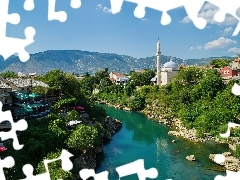 Hercegowina, Mostar, Rzeka, Zabudowania