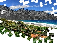 Morze, Góry, Kogel Bay, Zieleń, Południowa Afryka