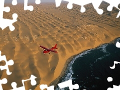 Namibia, Samolot, Morze, Pustynia
