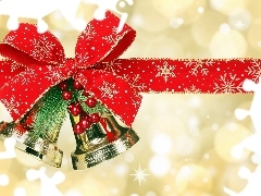 Boże Narodzenie, Kokarda, Świąteczne, Dzwonki