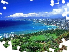 Ocean, Roślinność, Hawaje, Spokojny, Zielona