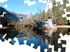 Góry, Jezioro, Yosemite, Park Narodowy