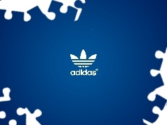 Tło, Niebieskie, Logo, Adidas