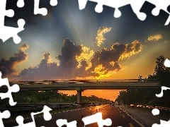 Most, Droga, Zachód, Słońca
