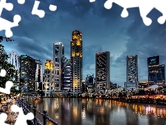 Zmrok, Miasto, Singapur, Wieżowce