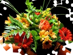 Bukiet, Kwiatów, Kolorowy