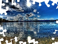 Woda, Jezioro, Słońce