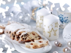 Boże Narodzenie, Świece, Ciasto, Białe