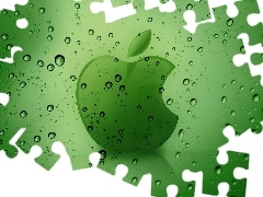 Tło, Zielone, Logo, Rosa, Apple