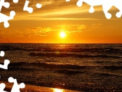 Zachód, Słońca, Morze