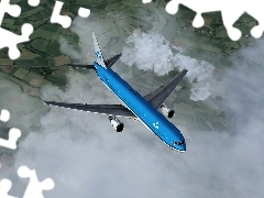 Boeing 767, Nad, Chmurami, KLM