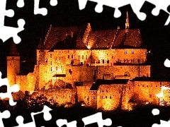 Zamek, Nocą, Luksemburg