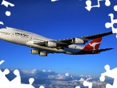 Airline, Australian, Samolot, Chmury