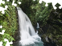 Wodospad, Zieleń, Kostaryka, Skały