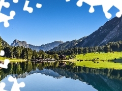 Tyrol, Lasy, Góry, Austria, Jezioro