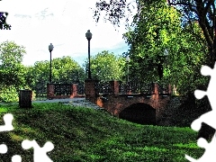 Mostek, Drzewa, Park