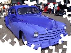 Samochody Zabytkowe, niebieski kolor, Pontiac