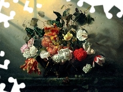 Owoce, Kwiaty, Aleksiej Antonow, Obraz, Martwa Natura