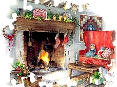 kominek, kotek, Boże Narodzenie