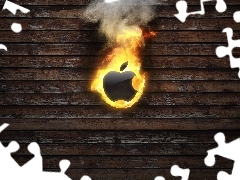 Deski, Płomienie, Apple, Logo