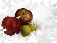 Cytrynki, Śnieg, Jabłka