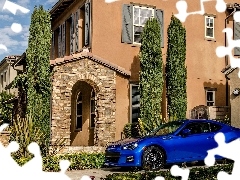 Dom, Subaru, Samochód, Niebieskie