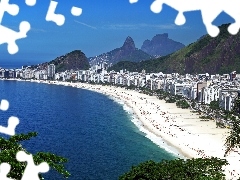 Plaża, Morze, Brazylia, Z lotu ptaka, Rio de Janerio