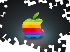Tęcza, Apple, Kolorowe, 3D, Logo