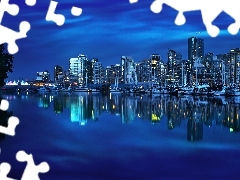 Vancouver, Kanada, Miasto, Nocą