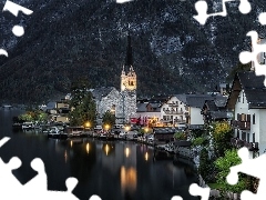 Austria, Jezioro, Kościół, Hallstatt