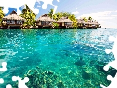 Domki, Tropiki, Malediwy, Morze