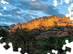 Park Stanowy Slide Rock, Kanion Oak Creek Canyon, Kanion, Drzewa, Stan Arizona, Stany Zjednoczone, Skały, Lasy, Góry
