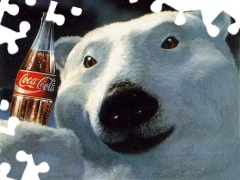 Miś, Biały, Butelka, Coca-Coli