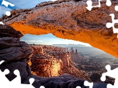 Park Narodowy Canyonlands, Stany Zjednoczone, Skały, Łuk skalny, Kanion, Stan Utah