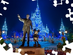 Zamek, Disneyland, Pomnik, Floryda, Myszka Miki, Park rozrywki, Walt Disney World Resort, Stany Zjednoczone, Orlando, Walt Disney