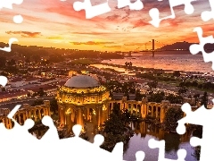 Pałac Sztuk Pięknych, Zabytek, Palace of Fine Arts, Most, Kalifornia, Stany Zjednoczone, Cieśnica Golden Gate, San Francisco, Golden Gate Bridge