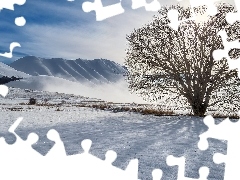 Śnieg, Ślady, Włochy, Park Narodowy Monti Sibillini, Sibi