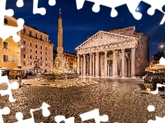 Domy, Plac, Rzym, Piazza della Rotonda, Panteon, Fontanna Pa