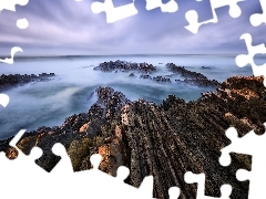 Morze, Kamienie, Almograve, Ocean Atlantycki, Portugalia