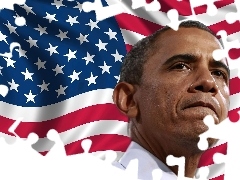 Barack Obama, Stany Zjednoczone, Flaga, Prezydent