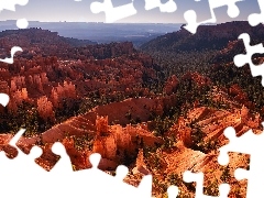 Drzewa, Skały, Utah, Kanion, Góry, Park Narodowy Bryce Canyon, Stany Zjednoczone