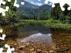 Jezioro Lunzkie, Jezioro, Odbicie, Lunzersee, Góry, Drzewa, Austria