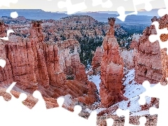 Drzewa, Góry, Utah, Stany Zjednoczone, Park Narodowy Bryce Canyon, Skały