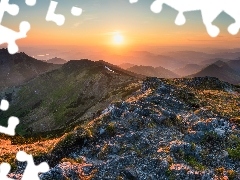 Zachód słońca, Słowacja, Mała Fatra, Karpaty, Góry