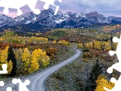 Góry, Stany Zjednoczone, Jesień, Droga, San Juan Mountains, Kolorado