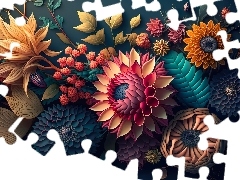 Egzotyczne, Kwiaty, Grafika AI, Kolorowe