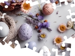 Jajka, Kwiaty, Wielkanoc, Pisanki