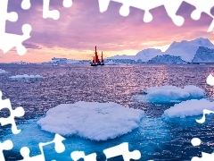 Morze, Dania, ĹťaglĂłwka, Kry lodowe, GĂłry lodowe, Grenlandia