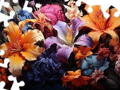 Lilie, Kwiaty, Grafika, Kolorowe