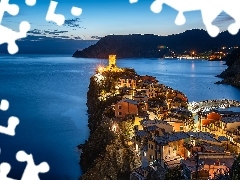 Vernazza, Włochy, Morze, Domy, Wybrzeże, Liguria